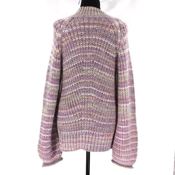 NICHOLAS Maliya Alpaca Blend Sweater Large Grey Purple Multicolor Knit Pullover - Picture 5 of 9